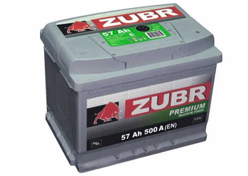 Автомобильная стартерная батарея ZUBR 6СТ-57 500А PREMIUM R+