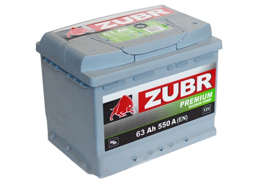 Автомобильная стартерная батарея ZUBR 6СТ-63 550А PREMIUM R+