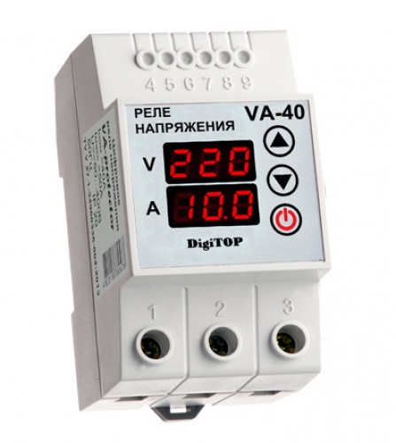 Реле напряжения с индикацией тока нагрузки DigiTOP VА-40