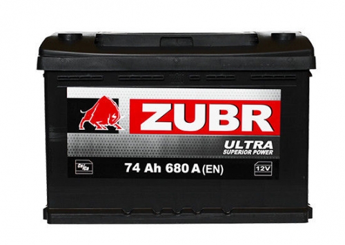 Автомобильная стартерная батарея ZUBR 6СТ-74 680А ULTRA L+